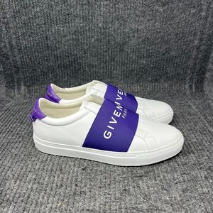 Givenchy Urban Street Knot White Purple Logo Low Top Sneaker Leather 39.5 / 9.5